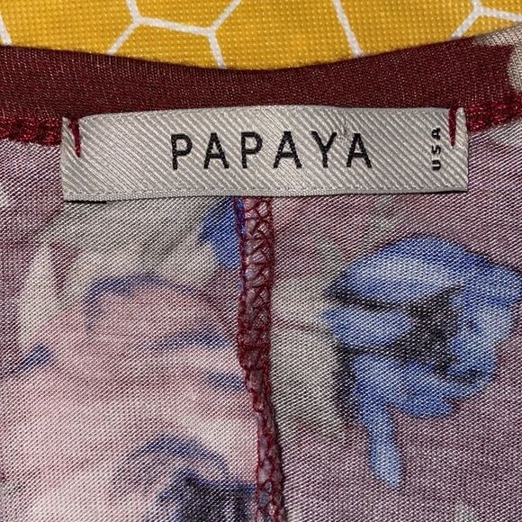 Papaya Floral Cold Shoulder Tank Top Brown Multicolor Size M - Picture 5 of 6